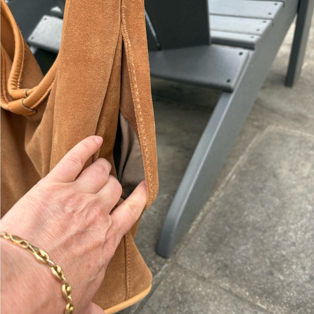 UGG Tan Suede Crossbody Bag with Relaxed Design - Picture 4 of 14